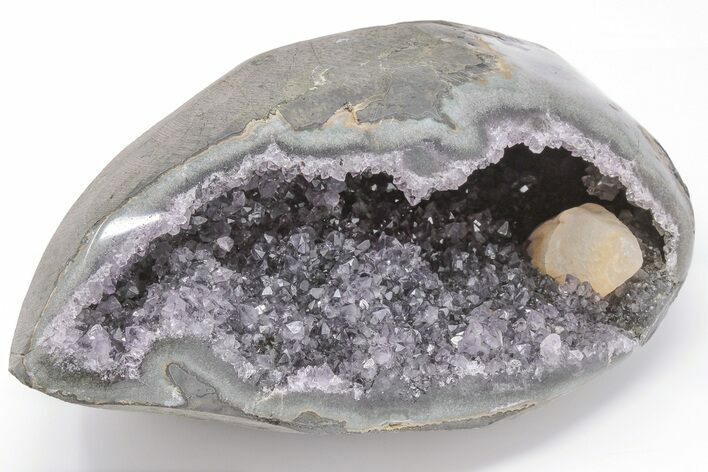 Purple Amethyst Geode With Polished Face - Uruguay #199769